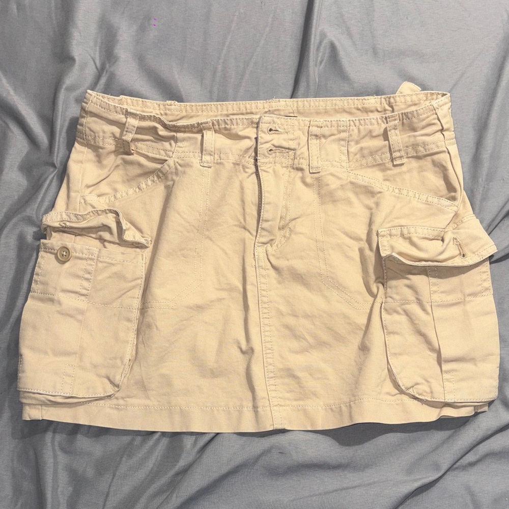 Brandy Melville Beige Cargo Mini Skirt